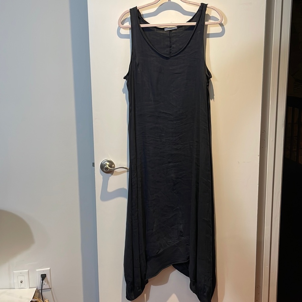 COTTON navy blue pin stripes sleeveless maxi dress. SZ 2 (L)